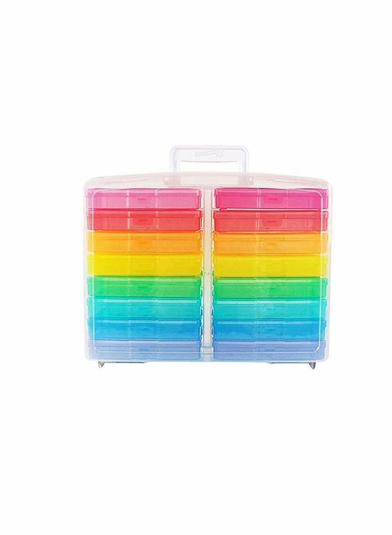Transparent Photo Case 4 x 6 Photo Box Storage - 16 Inner Photo Keeper Photo Organizer Cases Photos Storage Containers Box for Photos (Multi-Colored) - Image 2