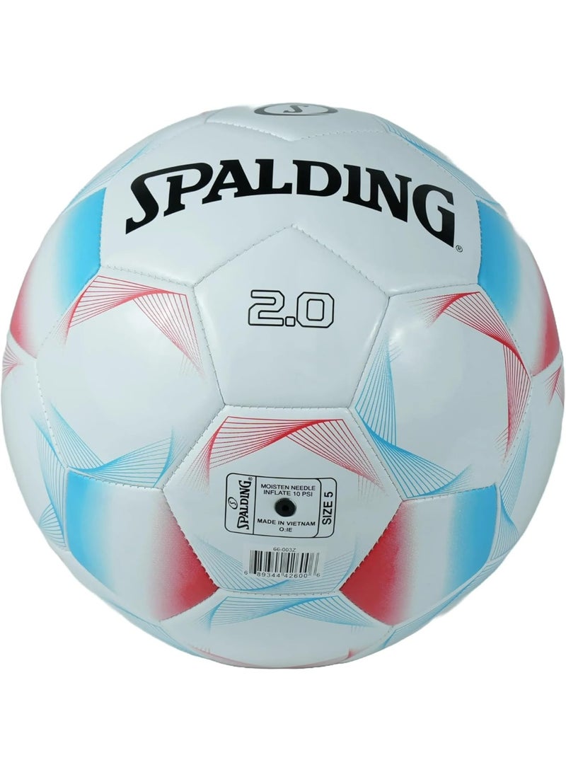 سبالدينج كرة قدم SPALDING 2.0، مقاس 5، قوس قزح / أبيض - Image 1