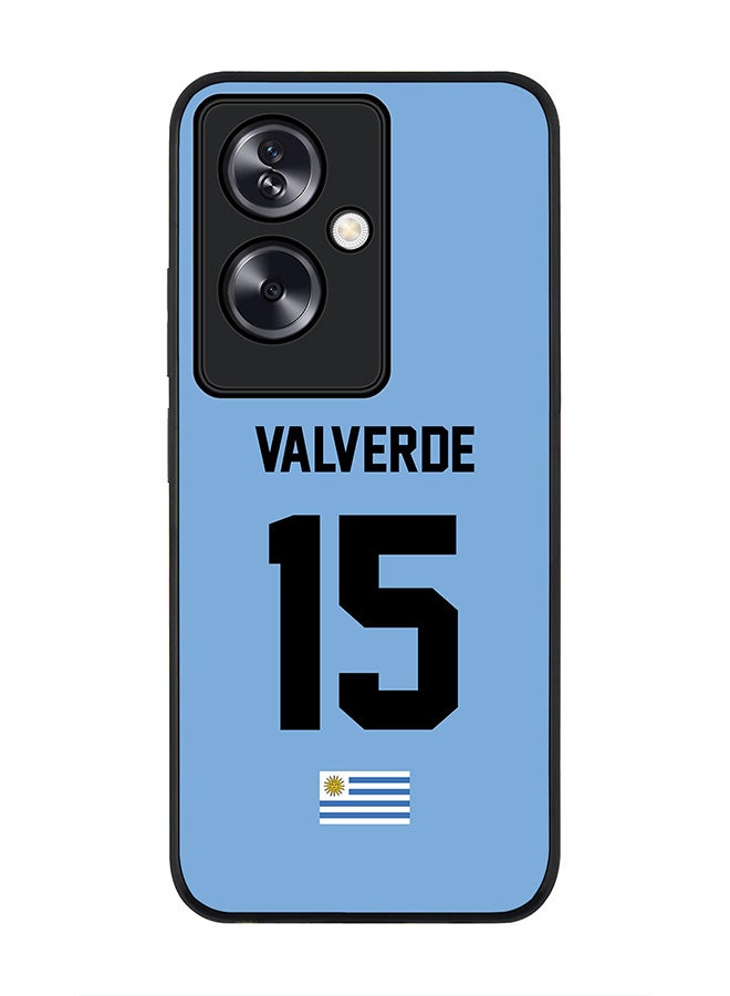 Stylizedd Rugged Black Edge Case for Oppo A79 5G, Slim fit Flexible Case Cover - Football Team - Uruguay , Player Name - Valverde - Image 1