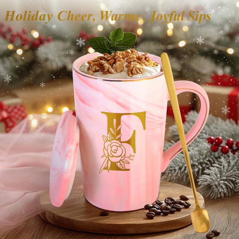 MNZZ Personalized Ceramic Coffee Mug with Lid Tea Cup Women Gift Flight Attendant Pet Sitter Secretary Hairdress Caregiver Musicians Dancer Cheerleaders Hairstylist Nanny Hair Stylist Nail Technician,F - Image 3