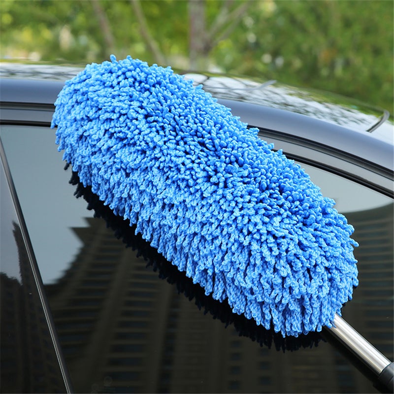 Car Wash Mop Special Brush For Car Dry And Wet Dual-Use Retractable Car Cleaning Tool Dust Removal Curved Rod Car Wash Mop Does Not Damage The Car - Image 4