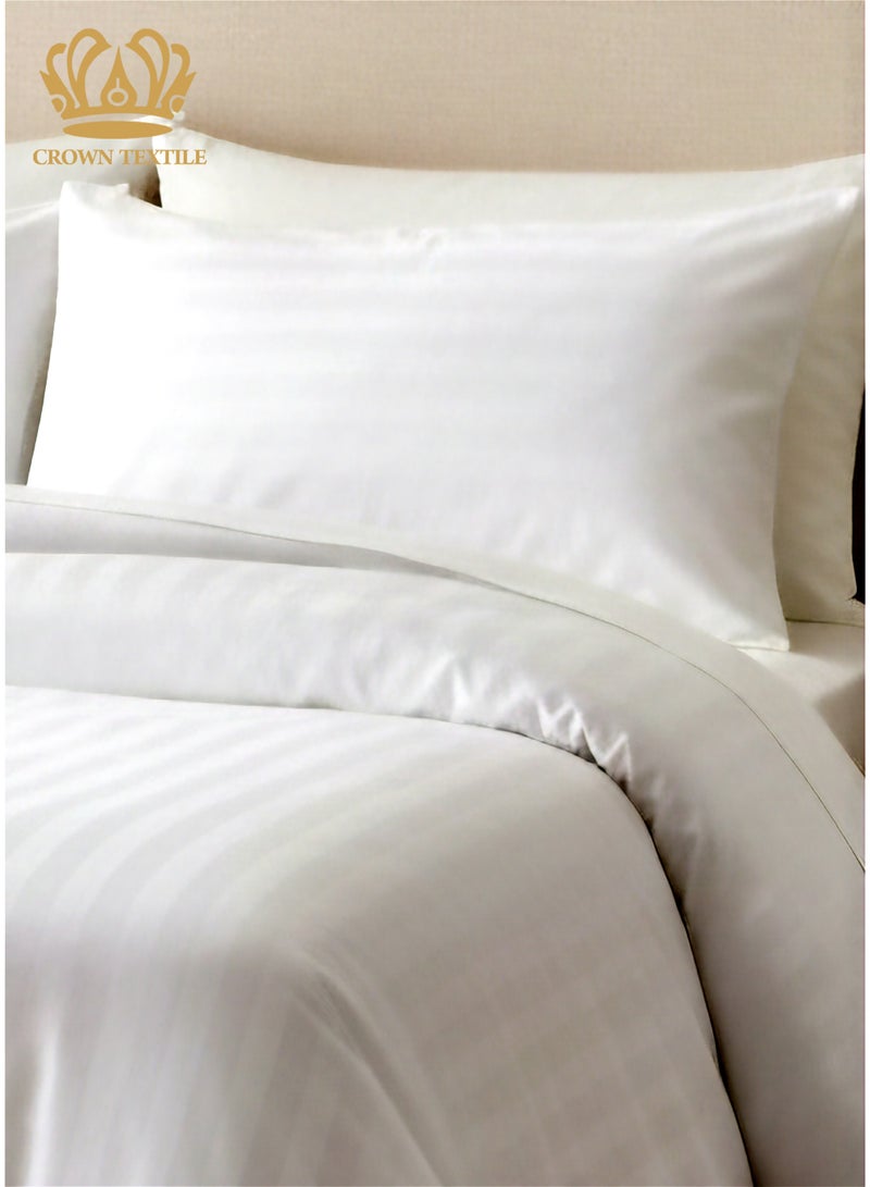CROWN TEXTILE 4-Piece Hotel Single Cotton Duvet Cover Set with Microfiber Filling, Sheet Size 120*200 - Image 1