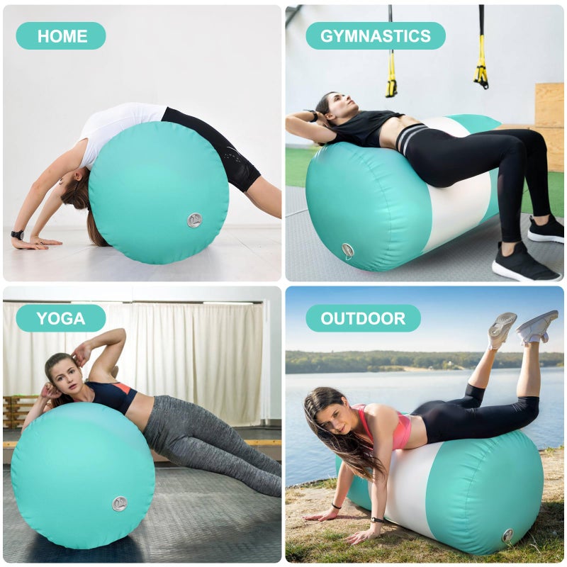 AWSUM Gymnastics Tumbling Equipment Barrel Inflatable Air Roller Thicken Octagon Mat back Handspring Trainer for Cheerleading Training Home Use, Without pump - Image 5