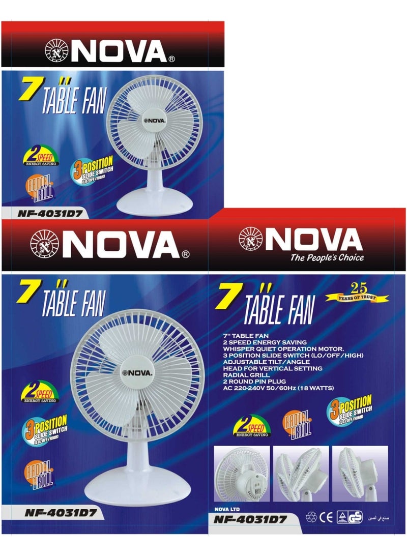 Nova مروحة طاولة نوفا NF-4031D7 المحمولة – مروحة خفيفة للتبريد في المنزل والمكتب مع دوران هواء فعال - Image 4