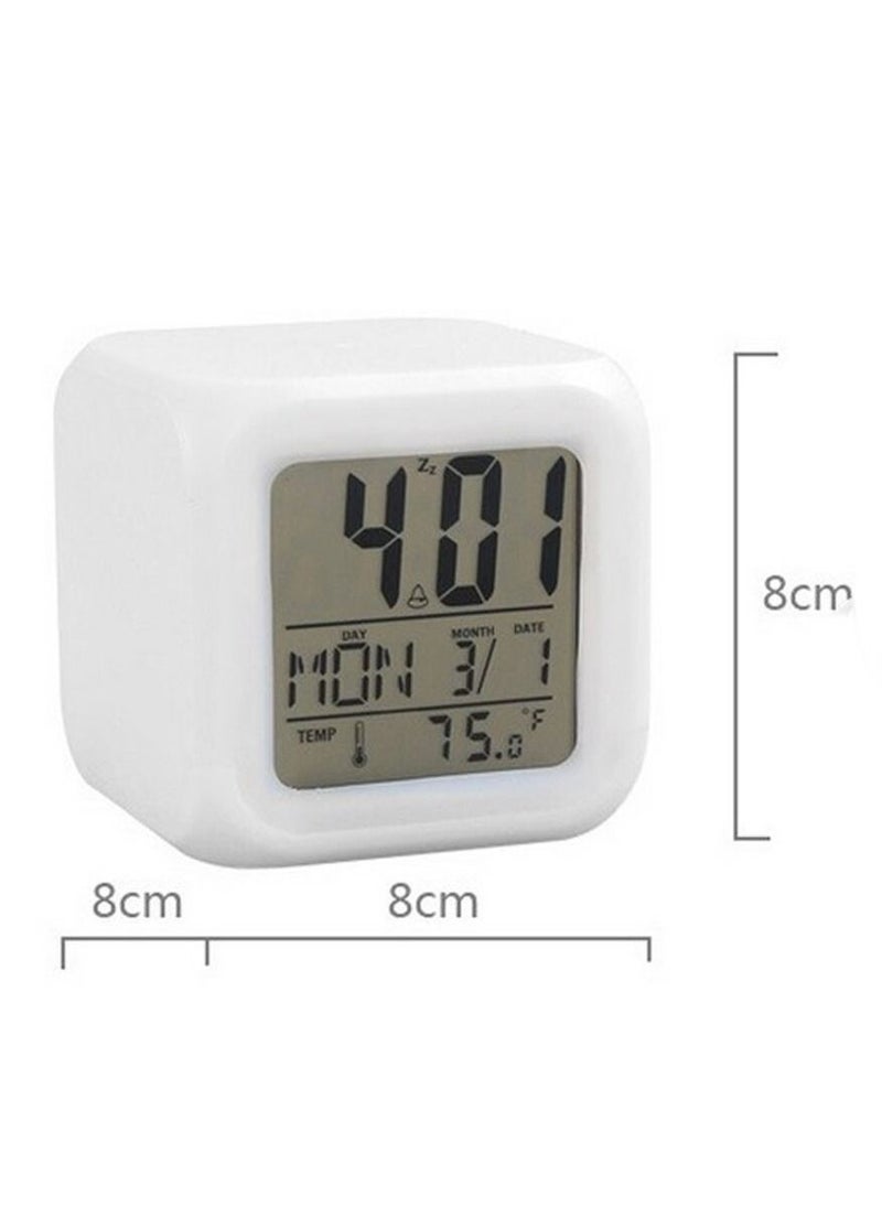 Toshionics - 7 Colours Changing Digital LCD Display Alarm Clock  with Temperature and Date - Image 1
