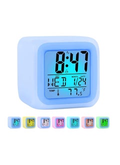 7 Colours Changing Digital LCD Display Alarm Clock  with Temperature and Date