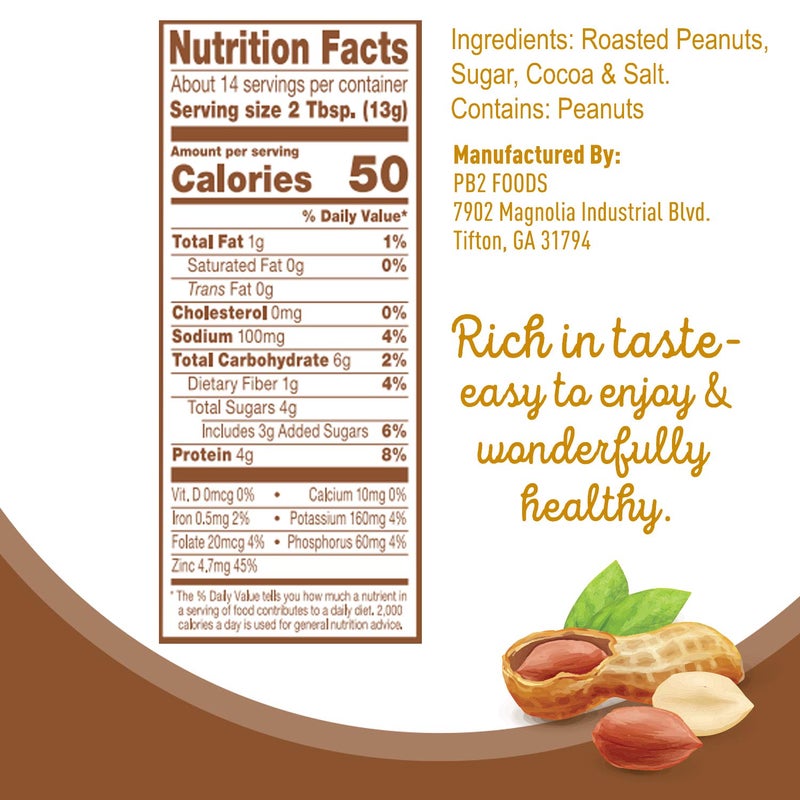 PB2 Powdered Peanut Butter Bundle, Keto Diet, Gluten Free, Mix in Protein Shakes & Smoothies, Low Carb, Original Peanut Butter & Peanut Butter Cocoa Flavors (2 Jars - 6.5 Oz Each) - Image 3