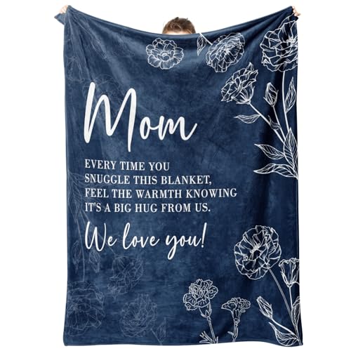 GiltGlimmer Mom Birthday Gifts Gifts for Mom Blanket to My Mother Birthday Gift from Daughter Son Present for Moms for Christmas 60 x 50 Blue