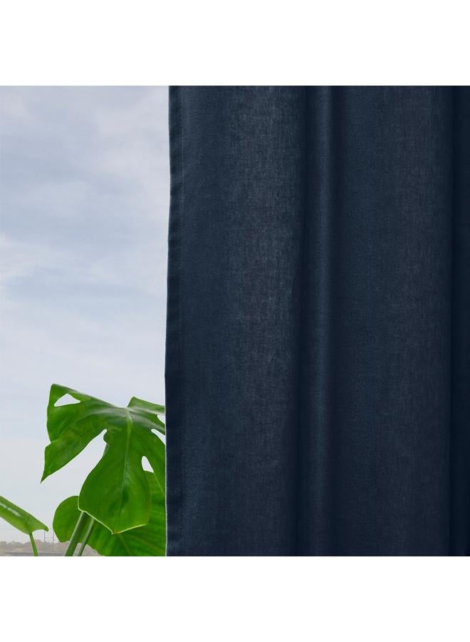 erorex Curtains, 1 Pair, With Heading Tape/Dark Blue, 140X300 Cm - Image 3