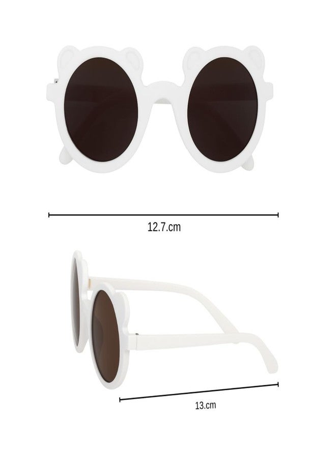 BellaStella Cute Flower Hair Clip with Sun Goggles Design for Kids - Hair Accessory for Baby Boys & Baby Girls Pack of 1 (White) - Image 3