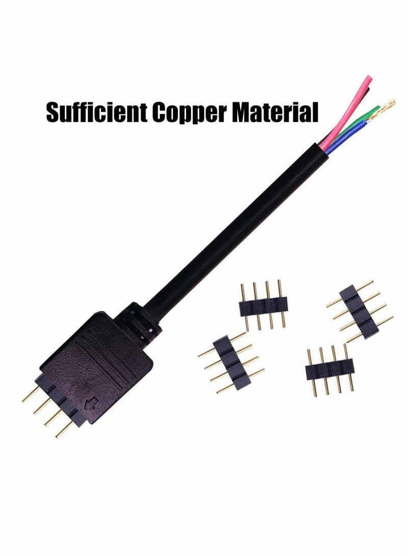 Y&D 2V 4 pin RGB Splitter Cable, Y-Shaped LED Strip Connector, 4-Pin 1 to Cable with Male Pin Plugs - Image 5