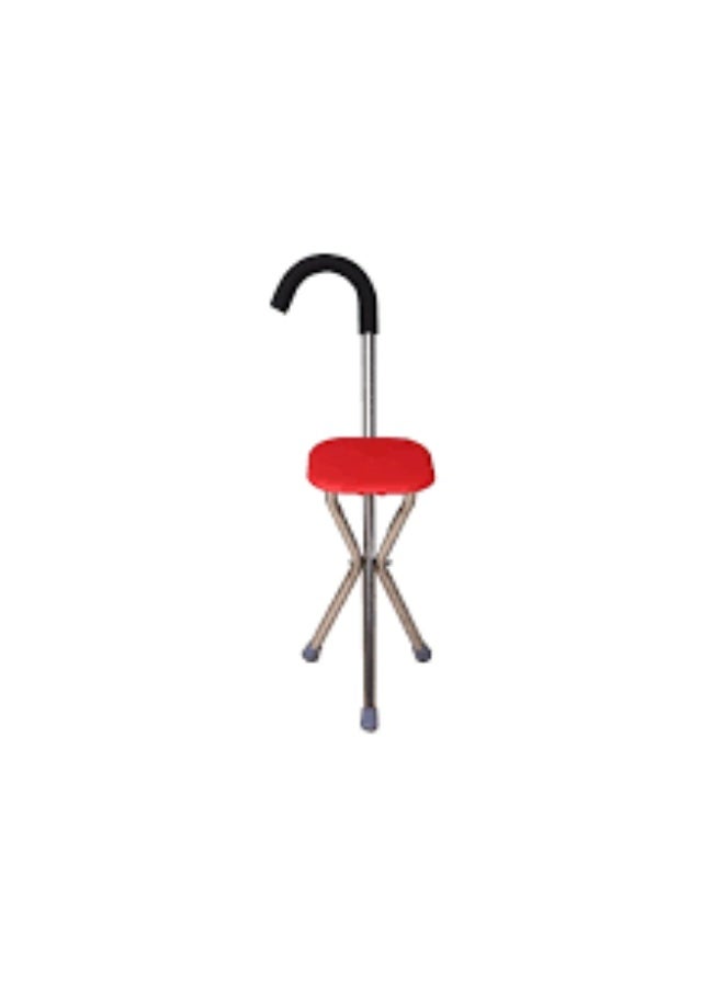 Walking Cane with Foldable Seat, Red, Portable Walking Stick Chair, Model 83-3 - Image 3