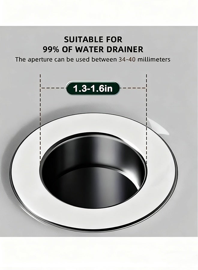 Happy D Universal Bathroom Sink Stopper, Anti-odor Wash Basin Refined Copper Core, Pop Up Bathroom Sink Plug, Press Type Sink Drain Stopper, Washbasin Drain Filter, Bathtub Hair Catcher, Bathroom Accessories - Image 4