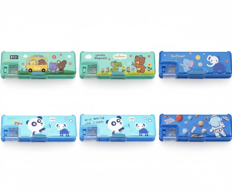 Returngifts - Pack of 6 Pencil Boxes (Boys Pack of 6) for Birthday Return Gifts for Boys. Bulk Gift Items for Kids Party. for Age 3 4 5 6 7 8 9 to10 Year Old. Random Colour - Image 1