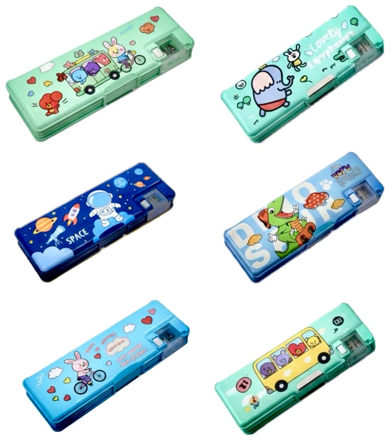 Returngifts - Pack of 6 Pencil Boxes (Boys Pack of 6) for Birthday Return Gifts for Boys. Bulk Gift Items for Kids Party. for Age 3 4 5 6 7 8 9 to10 Year Old. Random Colour - Image 2