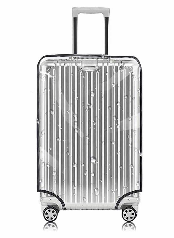 غطاء أمتعة شفاف متين من مادة البولي فينيل كلوريد لحقائب السفر ذات العجلات مقاس 24-30 بوصة - سهل الاستخدام ولا يحتاج إلى الإزالة - Image 1