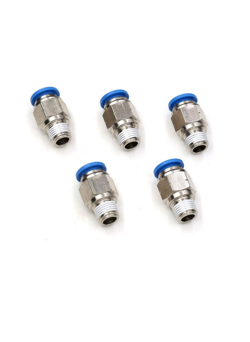 مستلزمات مواسير PU أنبوب هوائي من مادة البولي يوريثين دفع لتوصيل تركيبات مقبس ذكر حزمة من 5 12mmx1 / 4 " - Image 1