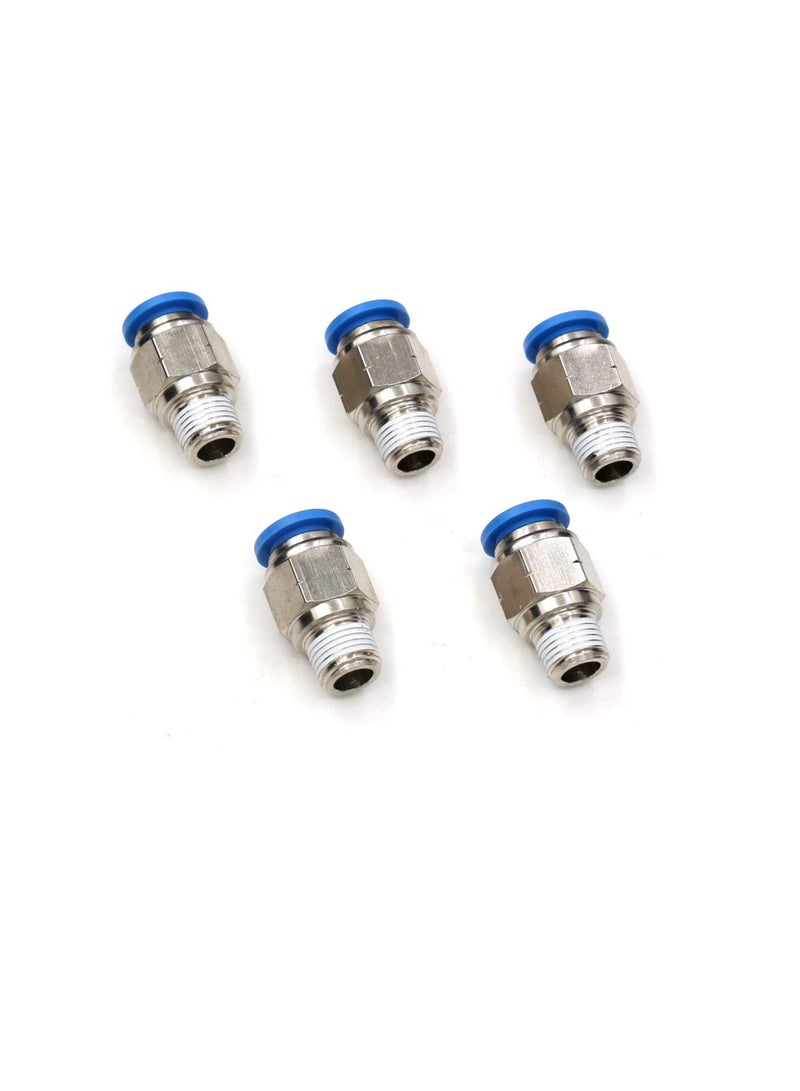 مستلزمات مواسير PU أنبوب هوائي من مادة البولي يوريثين دفع لتوصيل تركيبات مقبس ذكر حزمة من 5 12mmx1 / 4 " - Image 2