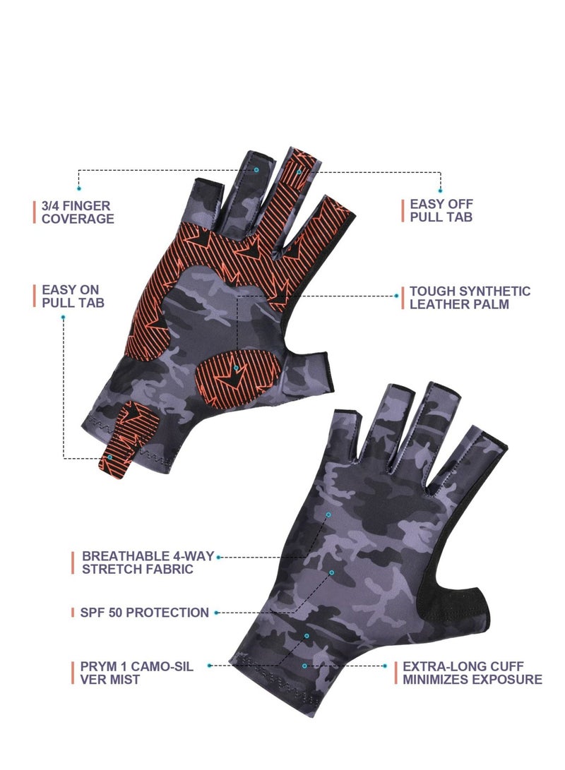 Y&D Camouflage Fishing Gloves, Gloves with Silicone, Pro Anti-Slip Sun Protection, Breathable Lightweight Archery Accessories Hunting Outdoors - Image 3
