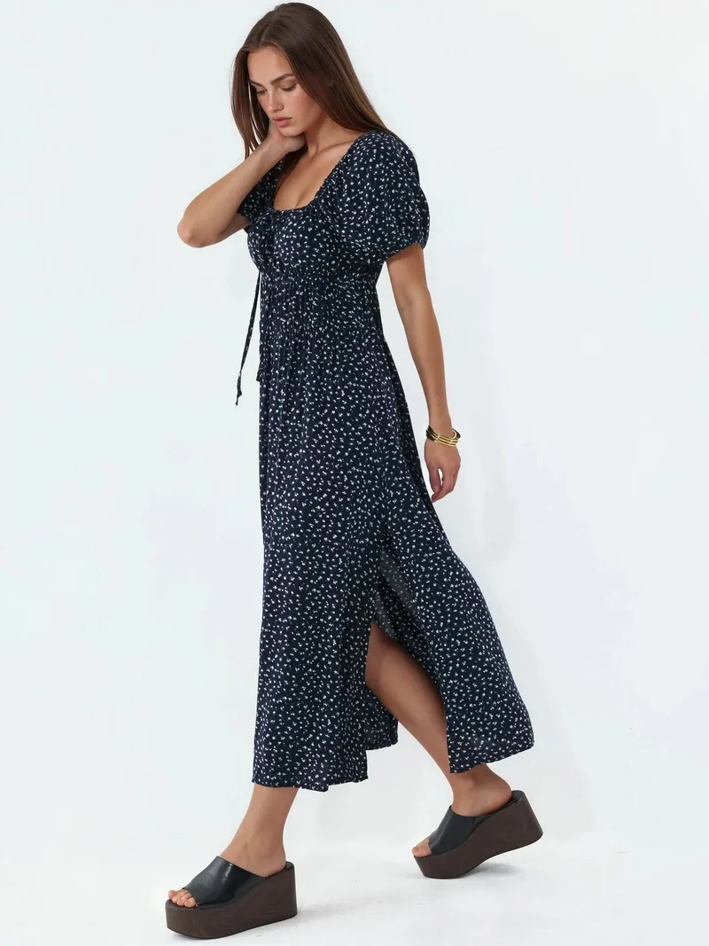 Busem BUSEM Women's Viscose Poplin Midi Dress