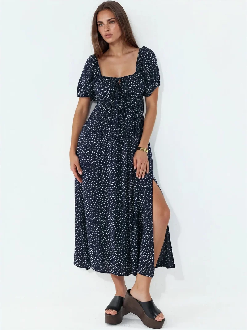 Busem BUSEM Women's Viscose Poplin Midi Dress