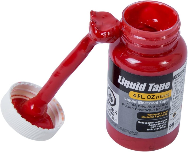 Gardner Bender , 4 Oz Bottle, Red LTR-400 Liquid Tape, Home/Auto/Marine/Electric Applications, Indoor/Outdoor Use, Brush On, Repair/Seal/Insulate & Protect, 4 Fl Oz - Image 2