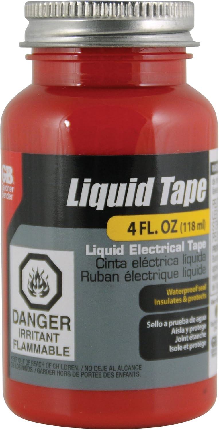 Gardner Bender , 4 Oz Bottle, Red LTR-400 Liquid Tape, Home/Auto/Marine/Electric Applications, Indoor/Outdoor Use, Brush On, Repair/Seal/Insulate & Protect, 4 Fl Oz - Image 1