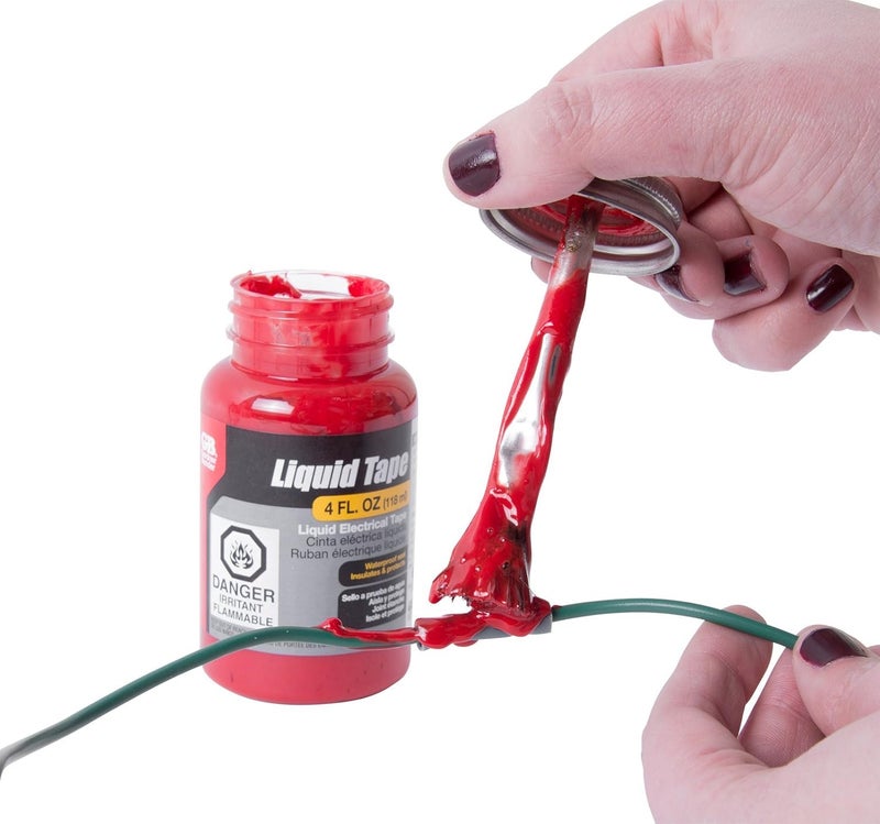 Gardner Bender , 4 Oz Bottle, Red LTR-400 Liquid Tape, Home/Auto/Marine/Electric Applications, Indoor/Outdoor Use, Brush On, Repair/Seal/Insulate & Protect, 4 Fl Oz - Image 3
