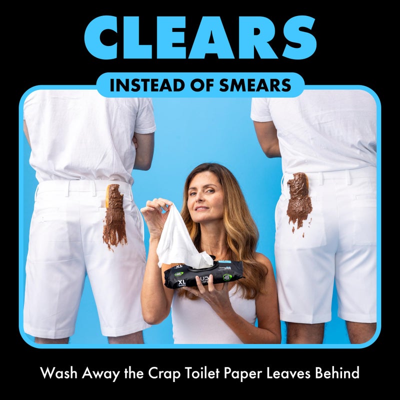 DUDE DUDE Wipes - Flushable Wipes - 6 Pack, 288 Wipes - Unscented Extra-Large Adult Wet Wipes - Vitamin-E & Aloe - Septic and Sewer Safe - Image 2