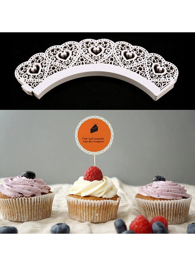 NIBEMINENT 50pcs Laser Cut Cupcake And Muffin Wrappers White 20 X 7 2centimeter - Image 2