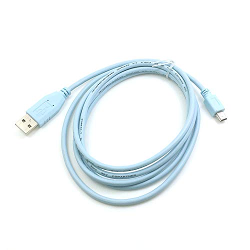 ezonpinzv 6FT Mini USB Routers & Switches Cable Network Router Console Cable CAB-Console-USB Compatible with Cisco 1900,2900 and 3900 Series Routers,2960,3750,and 3750-X Catalyst Series Switches - Image 1