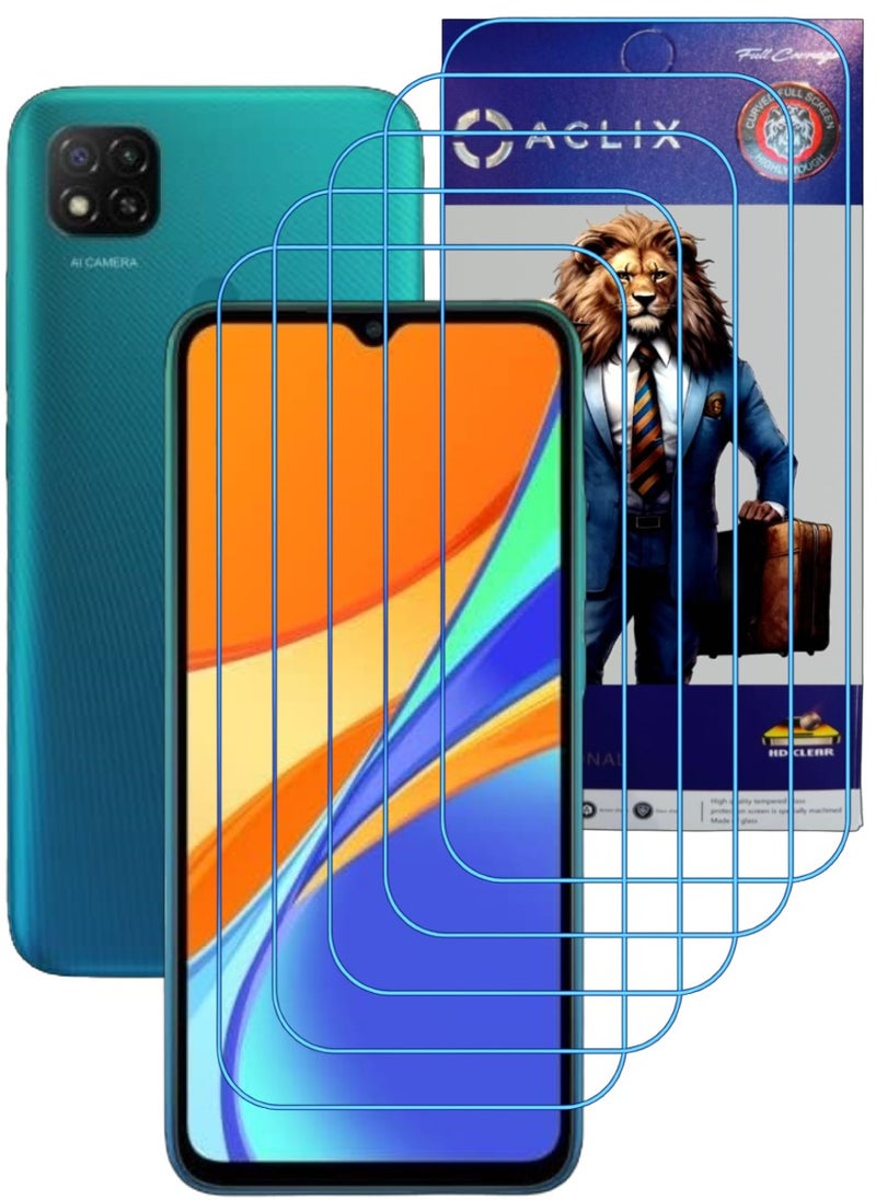 ACLIX 5 Pieces Antistatic ESD Dustproof Premium Quality High Definition Clear Tempered Glass Screen Protector Designed For Xiaomi Redmi 9C - Image 1