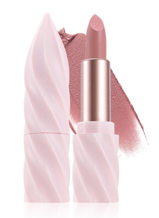 BEUKING Nourishing Matte Lipstick, Lightweight Long-Lasting Ice-Cream Texture Lipstick for Daily Lip Make up, All Skin Tones (01Nude pink) - Image 1