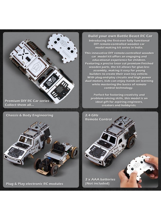 فنفينشين سيارة فانفنشن باتل بيست ذاتية التحكم - نموذج سيارة تحكم عن بعد بتردد 2.4 جيجاهرتز للأطفال - مجموعة أدوات بناء سيارة سباق عالية السرعة بمحرك مزدوج وشاحن من النوع C، صنع في الهند - Image 4