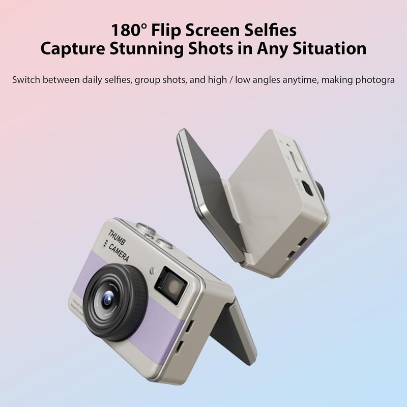 Small Keychain Digital Camera, 1.47 Inch LCD Screen Portable Video Recorder, Small Camera for Travel Vlog Recording & Night Shots (Purple) - Image 3