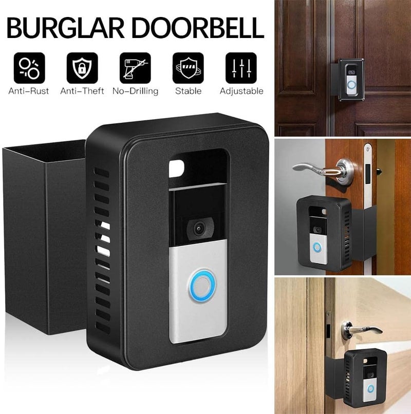 klarako Video Doorbell Door Mount Safety Ring AntiTheft Accessories Security Systems Steel Bracket for House Apartment Office Room Home Rental Friendly - Image 4