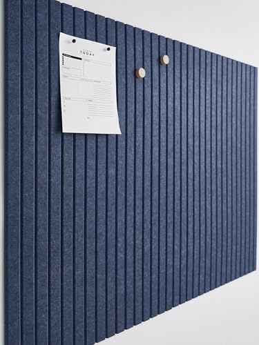 VIVELDA Large Bulletin Board 48"x36" - Office Wall Organizer, Replace Your Old Cork Boards for Walls for Office Decor -12-Pack Felt Wall Panels to Use in Home Office Decor, Classroom Decor (Indigo) - Image 1