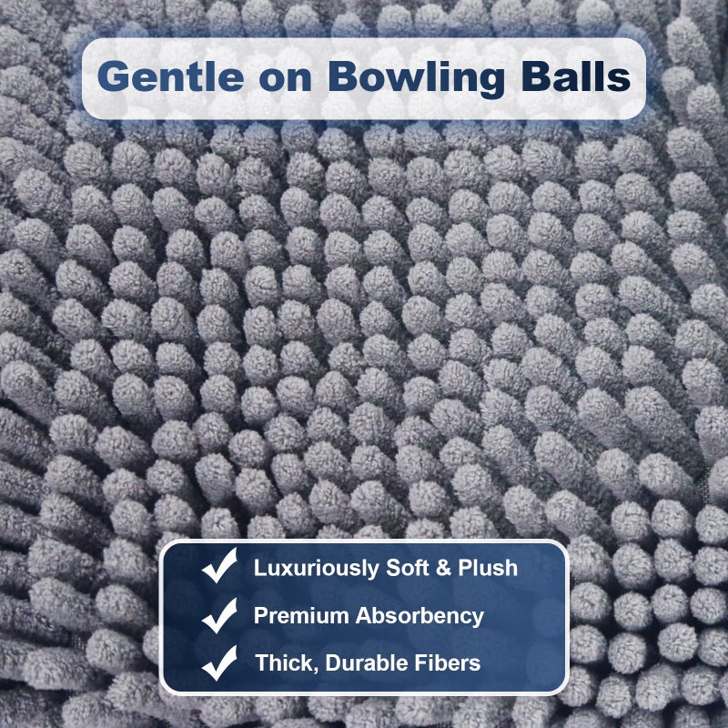 DREAMZA Bowling Towel Shammy Pad - Wearable Soft Bowling Ball Towel, Dual-Sided Chenille & Microfiber Bowling Rag for Easy, Gentle Cleaning, Highly Absorbent Bowling Accessories for Men Women - Image 5