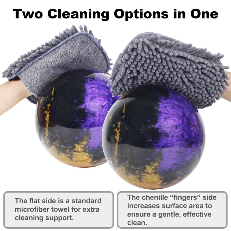 DREAMZA Bowling Towel Shammy Pad - Wearable Soft Bowling Ball Towel, Dual-Sided Chenille & Microfiber Bowling Rag for Easy, Gentle Cleaning, Highly Absorbent Bowling Accessories for Men Women - Image 4