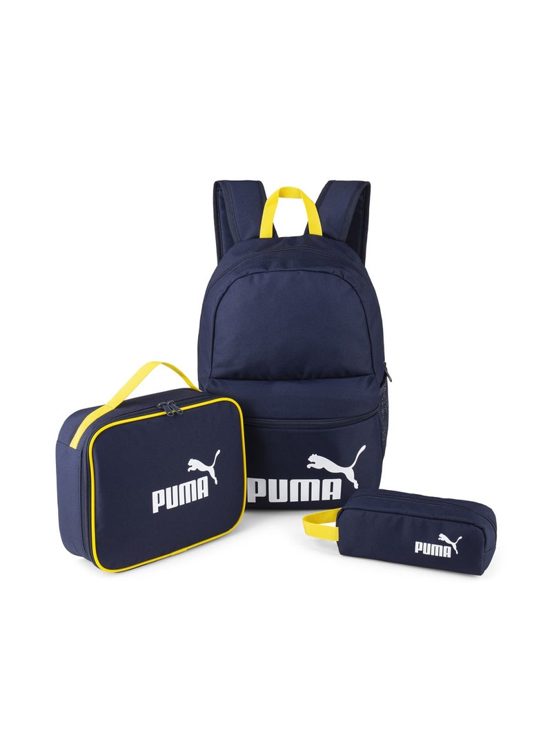 PUMA Lunch Bag and Backpack Unisex Blue Set