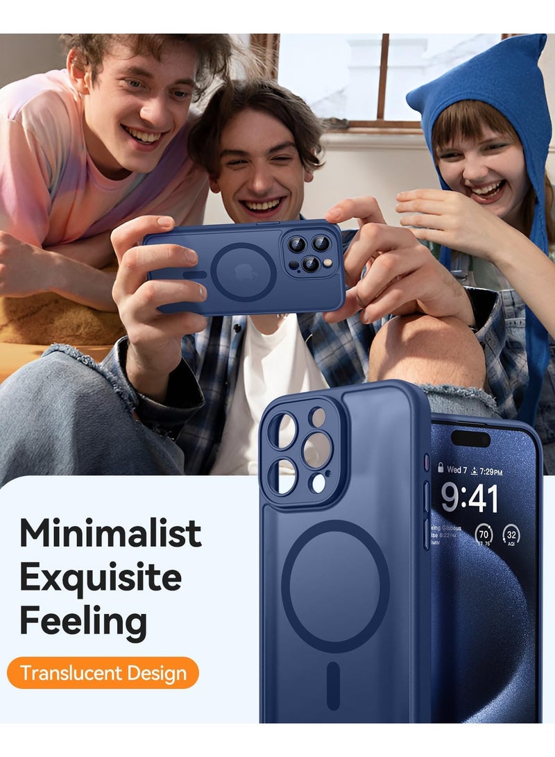 SOKAD MagSafe Matte Blue Case for iPhone 15 Pro, Full Camera Protection - Image 3