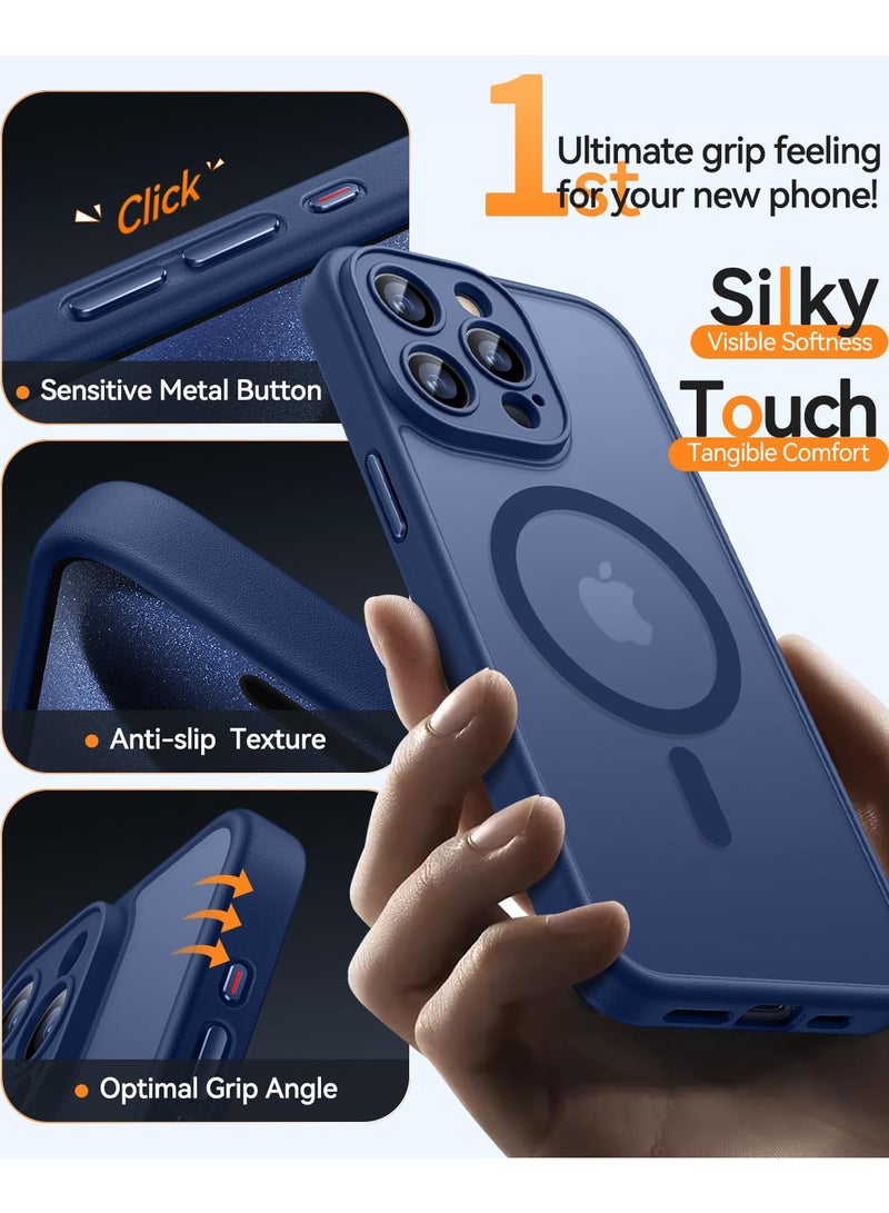 SOKAD MagSafe Matte Blue Case for iPhone 15 Pro, Full Camera Protection - Image 4