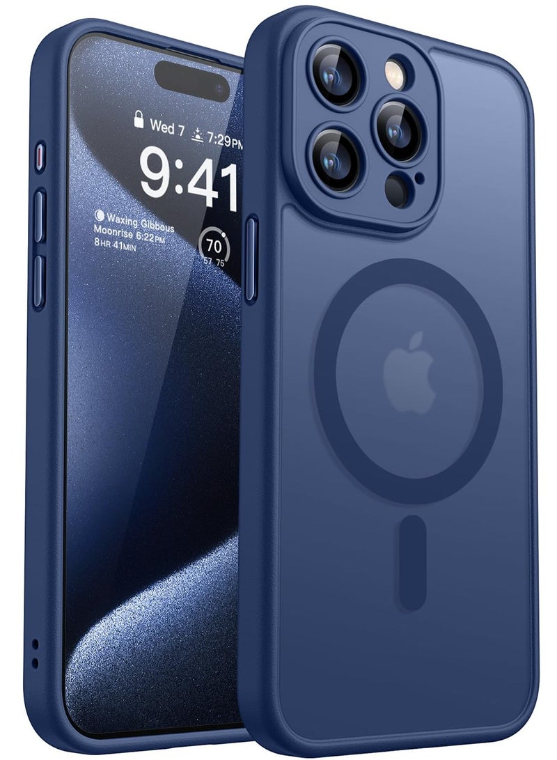 SOKAD MagSafe Matte Blue Case for iPhone 15 Pro, Full Camera Protection - Image 1