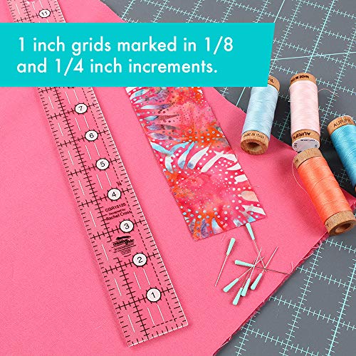 Creative Grids Quilt Ruler 1-1/2in x 12-1/2in Rectangle – CGR15125 – Made in USA, Non-Slip Grip Acrylic Quilting, Sewing, Crafting, Patchwork Ruler for Measuring & Cutting Fabric - Image 2