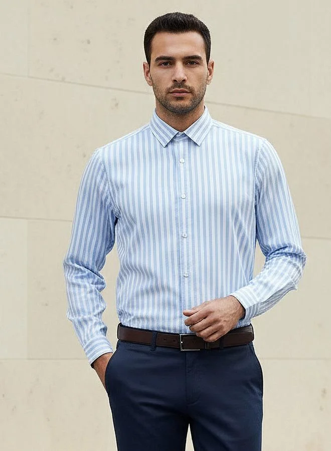 Splash FAV Men Regular Fit Striped Long Sleeve Shirt