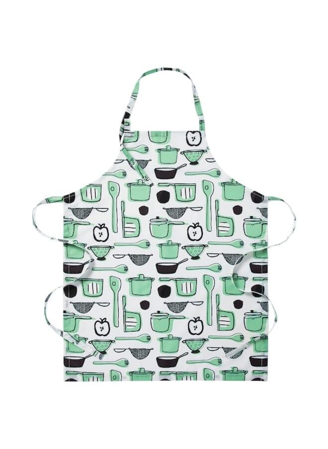 Apron, white/green/patterned, 69x85 cm - pzsku/Z70945052F1014B7E78C6Z/45/_/1694752574/48499ca6-dab0-4546-8f95-219578eeafb1