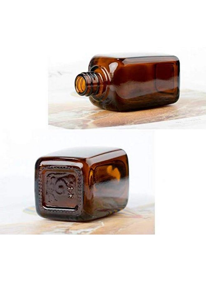 ericotry 3Pcs 100Ml Empty Refillable Square Amber Glass Cream Lotion Pump Bottles For Makeup Face Cream Facial Cleanser Toiletries Toner Liquid Travel Containers Emulsion Essential Oil Dispenser  - Image 3