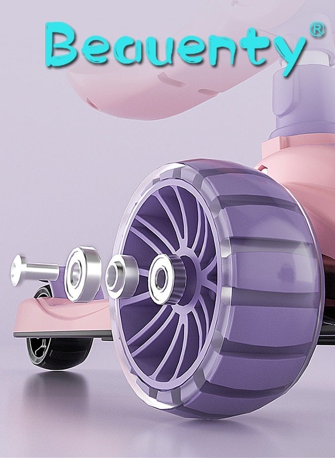 Beauenty 2 in 1 Sitting And Standing Mode Multifunction Foldable Pedal Scooter, With Music And Lights - Image 4