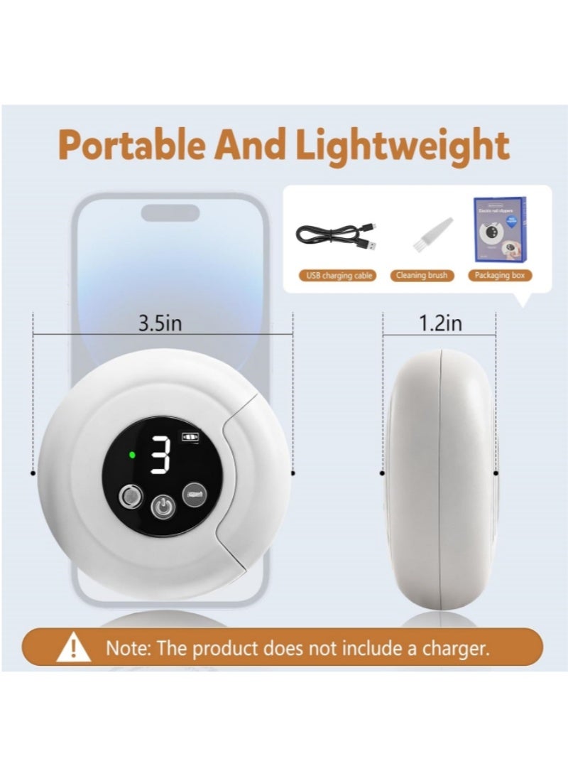 ماكينة قص أظافر LED أوتوماتيكية مع دوران 360 درجة، ماكينة قص أظافر كهربائية قابلة لإعادة الشحن، سرعات طحن آمنة للأطفال وكبار السن - أظافر اليد والمانيكير، نوع C، تخزين للقصاصات - Image 3