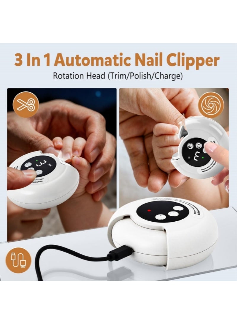 ماكينة قص أظافر LED أوتوماتيكية مع دوران 360 درجة، ماكينة قص أظافر كهربائية قابلة لإعادة الشحن، سرعات طحن آمنة للأطفال وكبار السن - أظافر اليد والمانيكير، نوع C، تخزين للقصاصات - Image 5